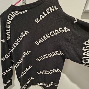 Balenciaga Black and White Logo Sweater